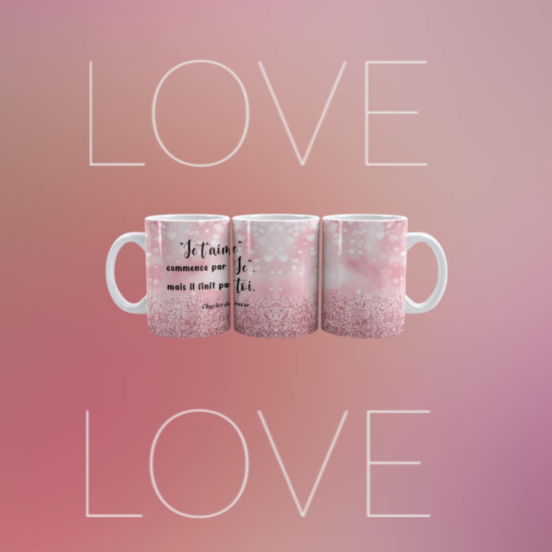 MUG de Saint-Valentin - L'amour en paillettes (1)
