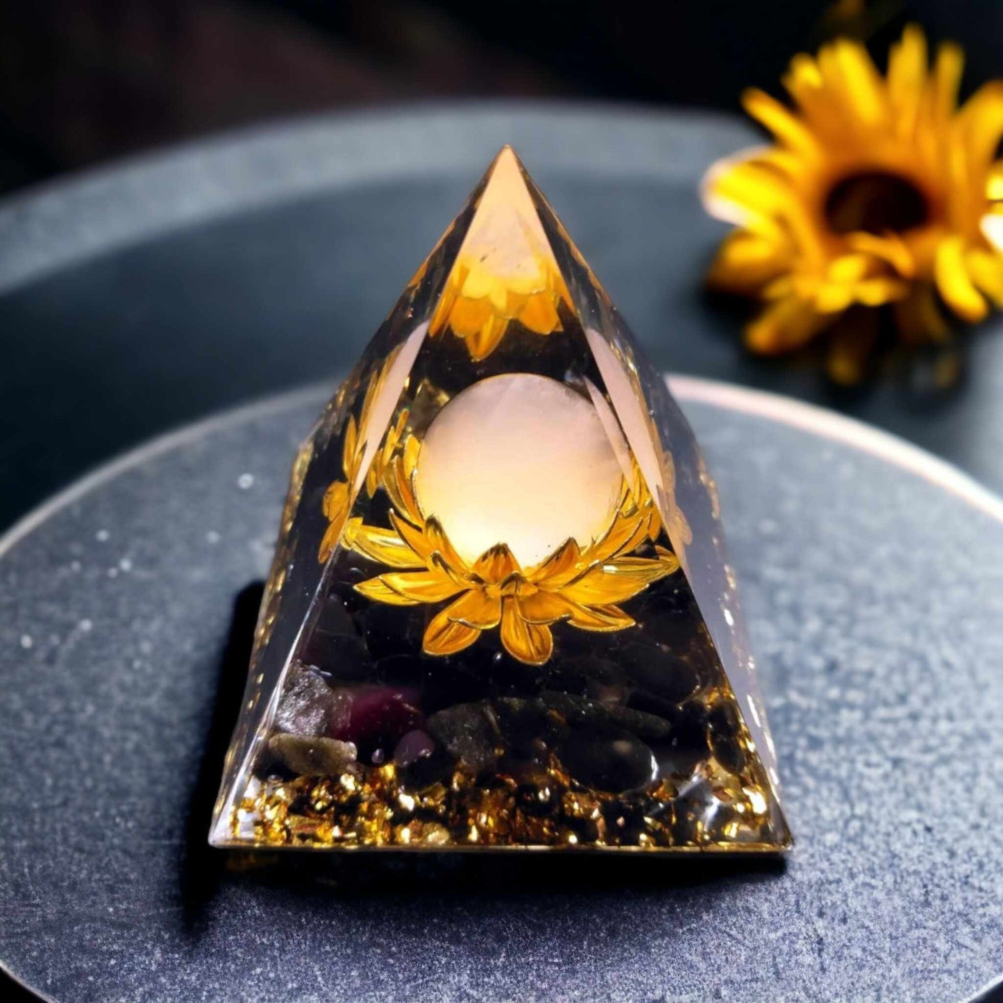 Pyramide Orgonite - Obsidienne