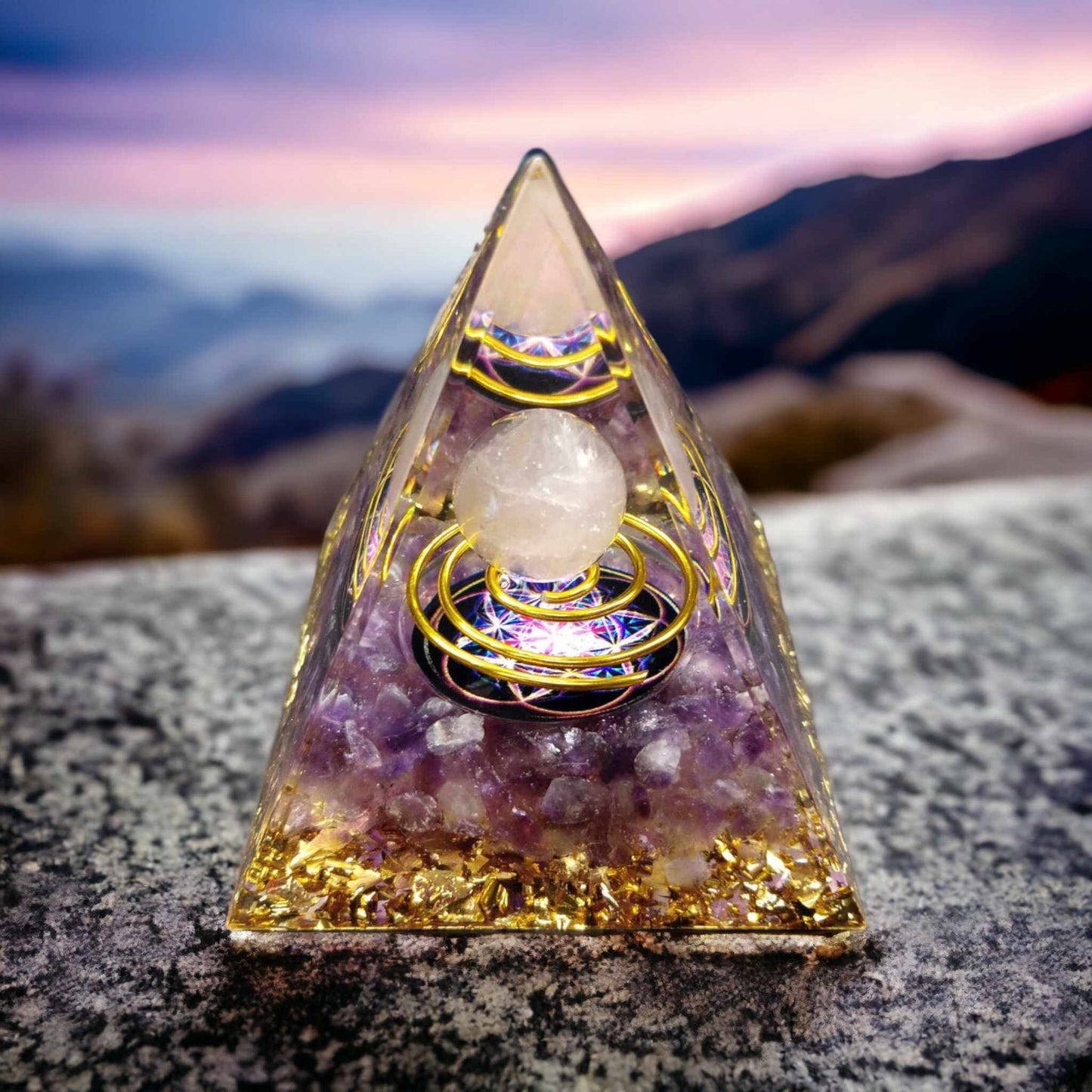 Pyramide Orgonite - Améthyste