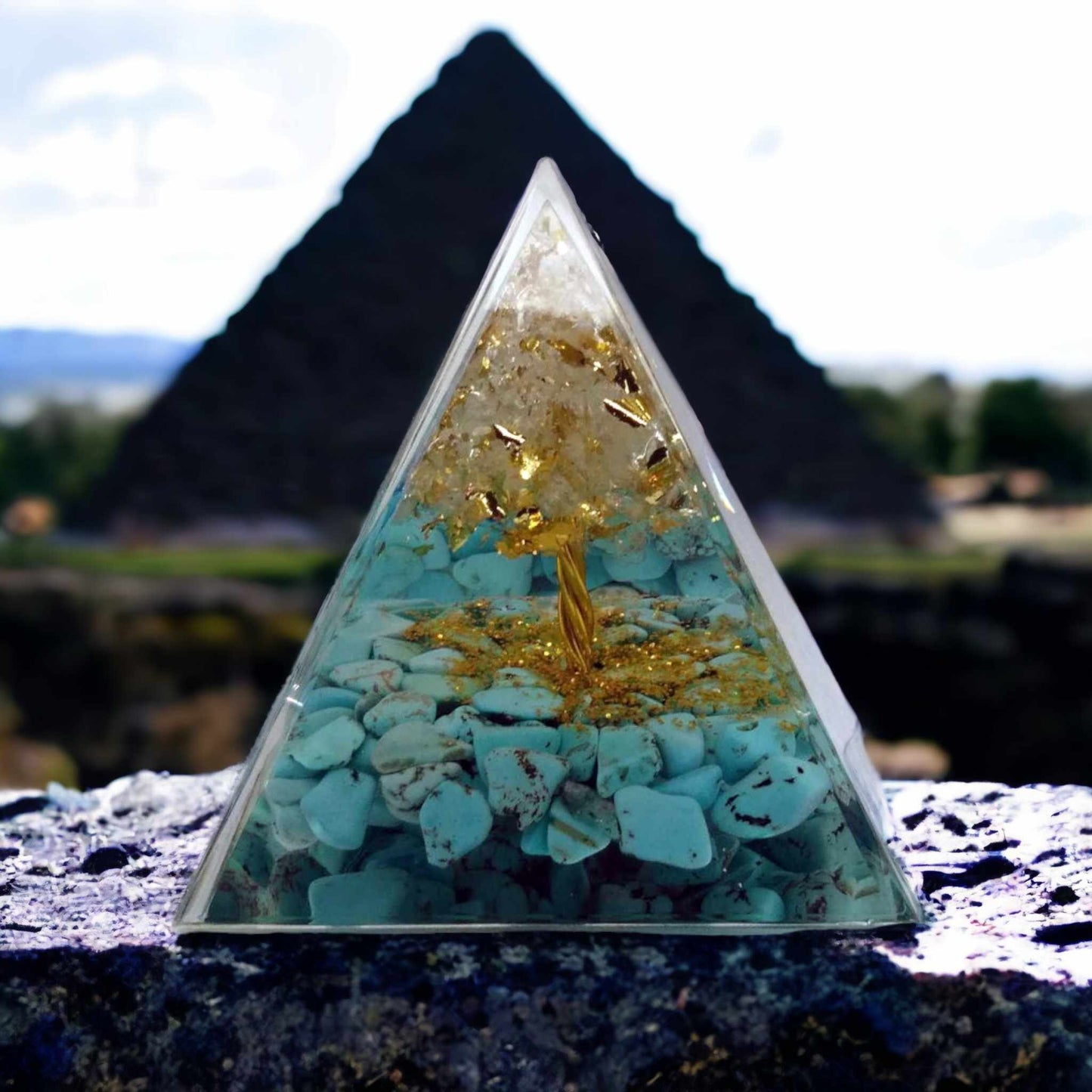 Pyramide Orgonite - Turquoise