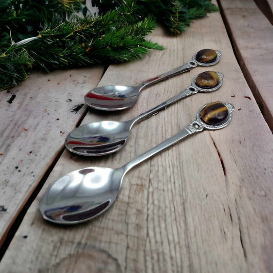 Cuillère Lithothérapeutique - Oeil de tigre