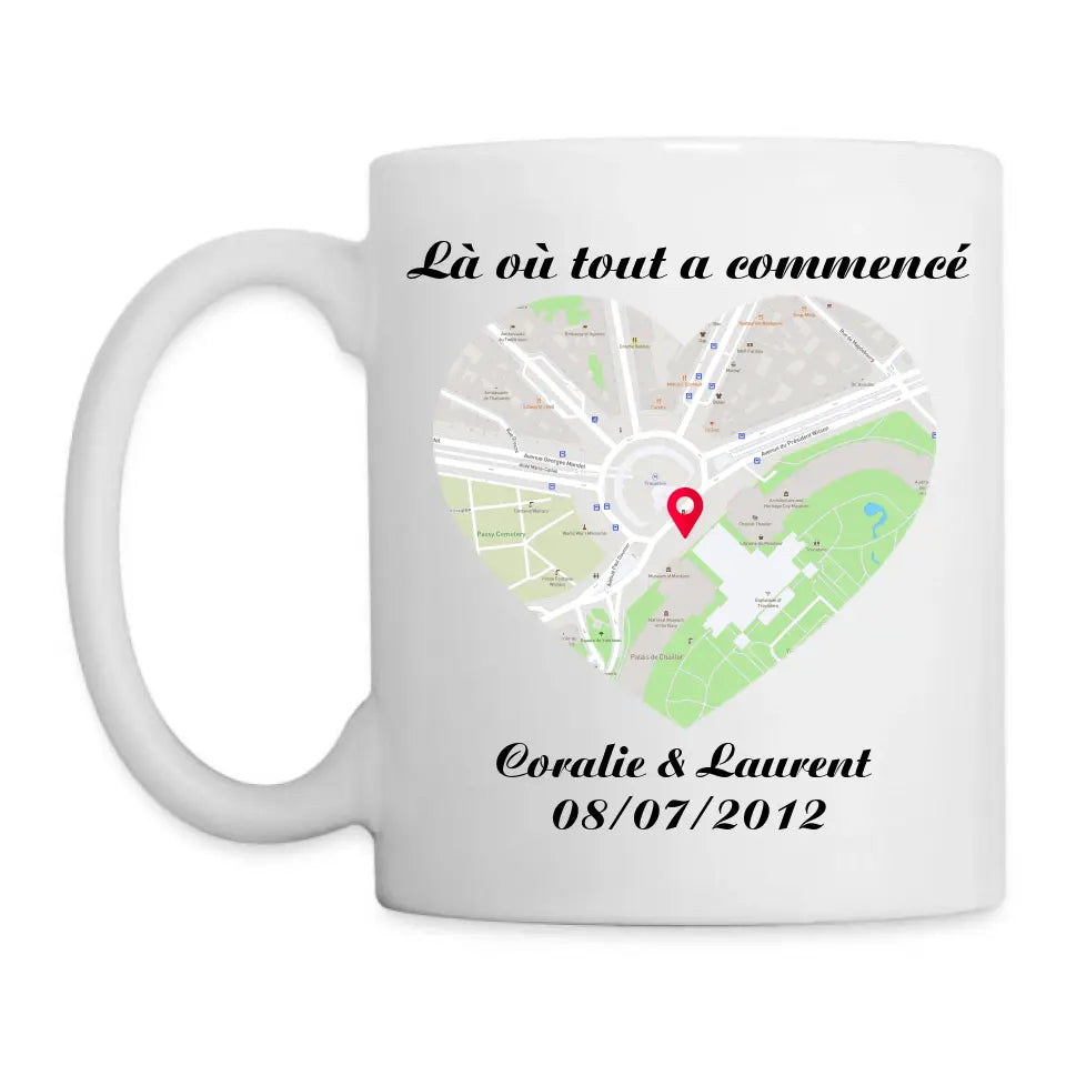 Mug Map Love - Votre plus beau souvenir