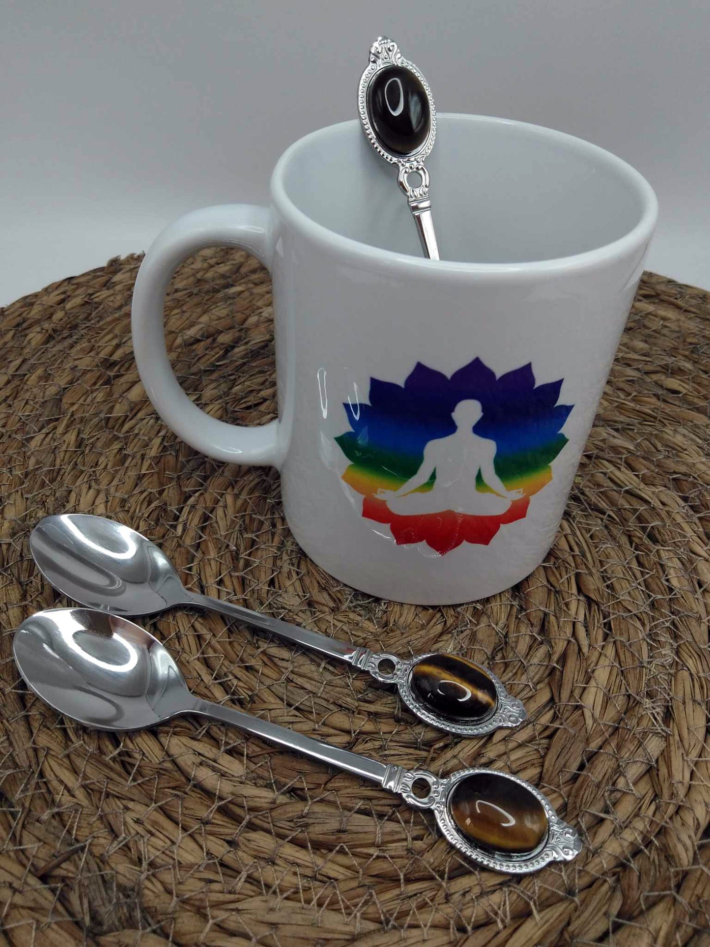 Cuillère Lithothérapeutique - Oeil de tigre