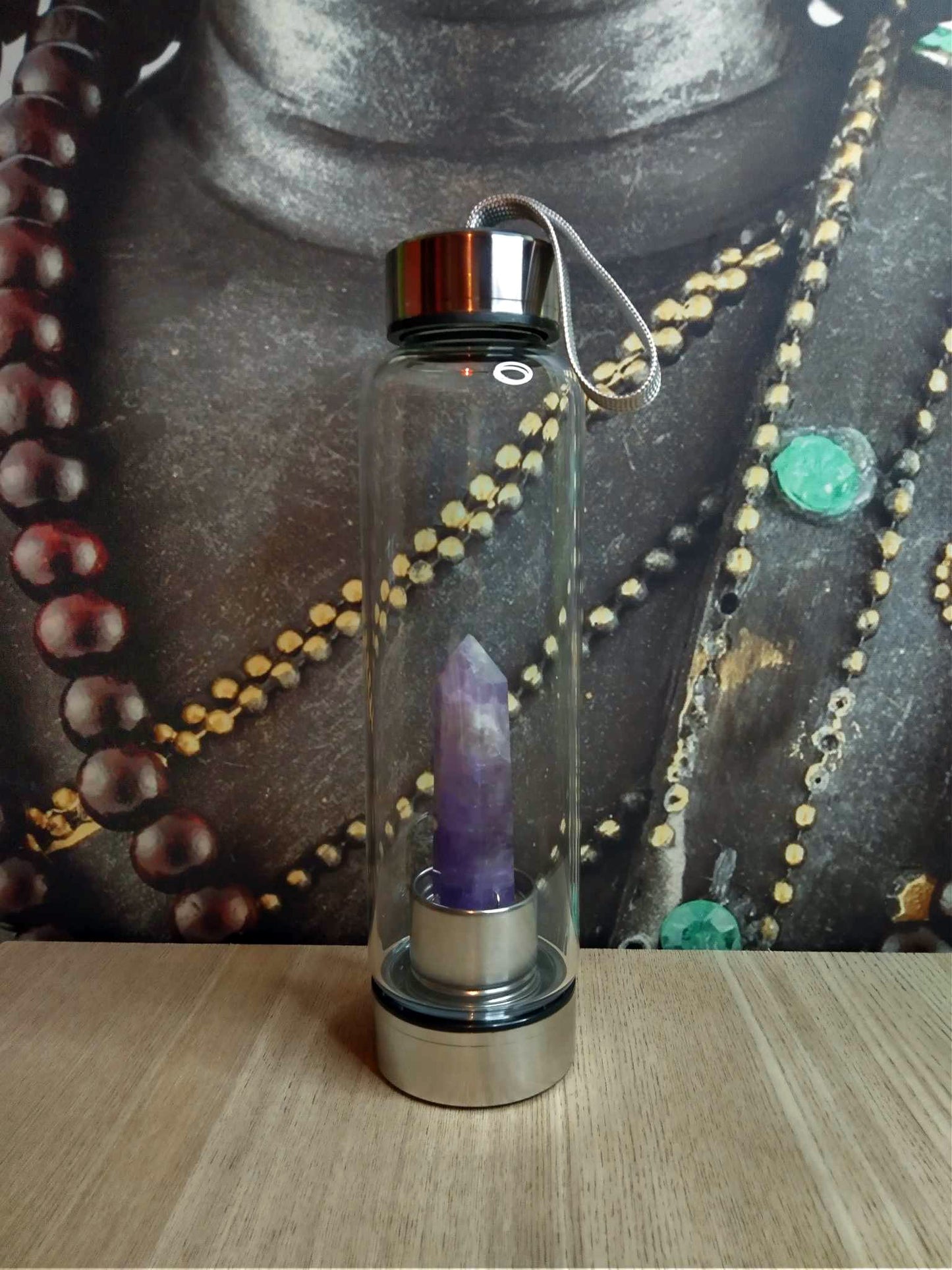 Gourde énergétique Lithothérapie en verre - 550ml - Améthyste