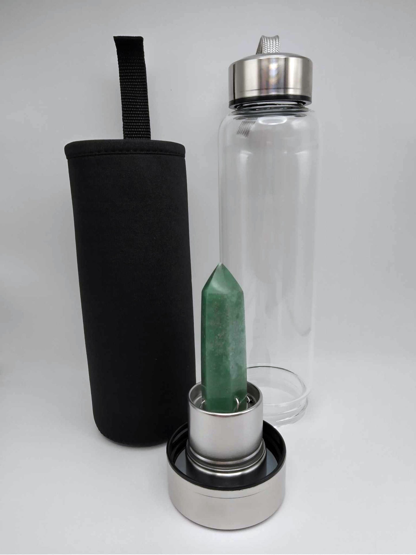 Gourde énergétique Lithothérapie en verre - 550ml - Aventurine