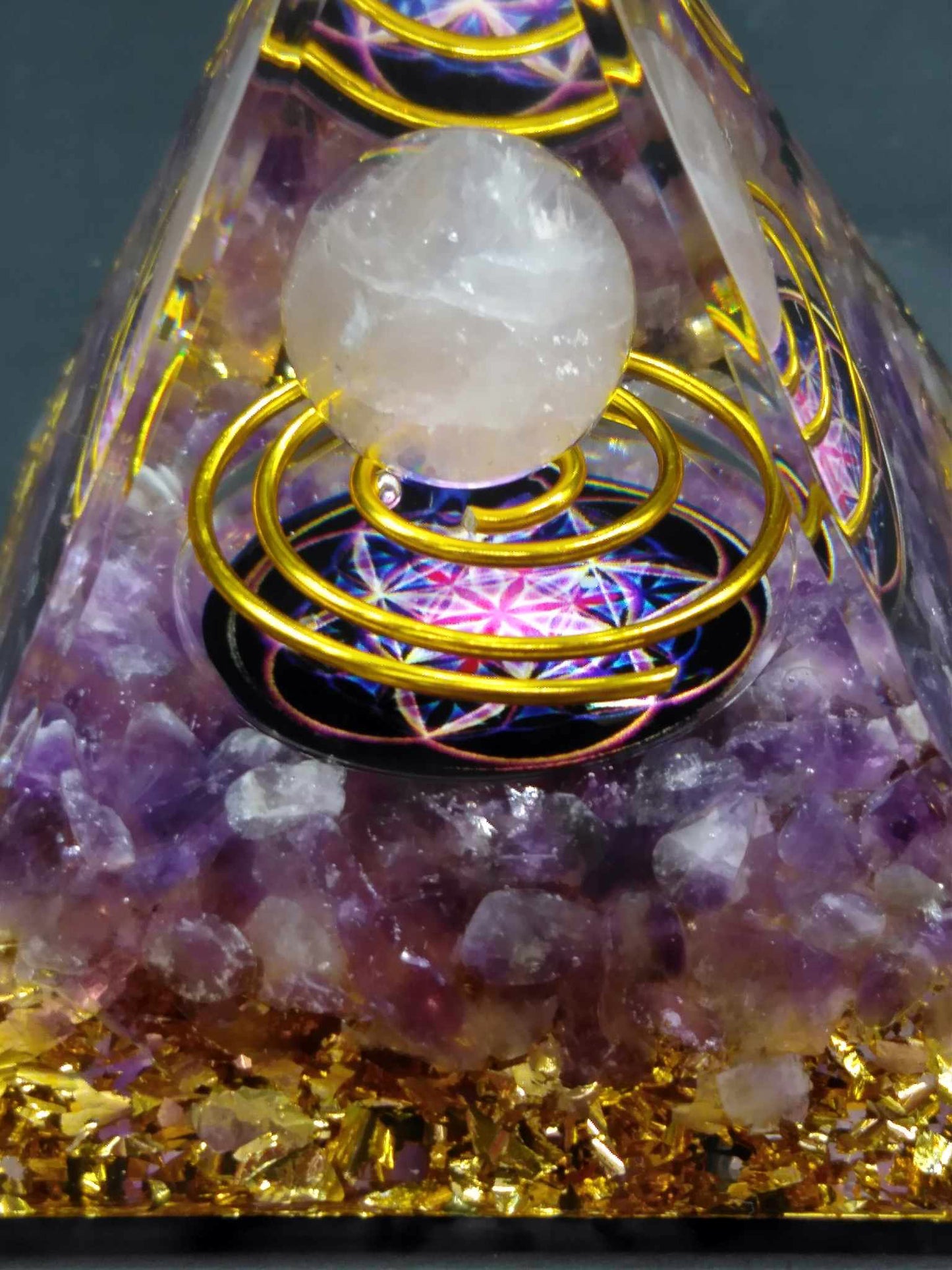 Pyramide Orgonite - Améthyste