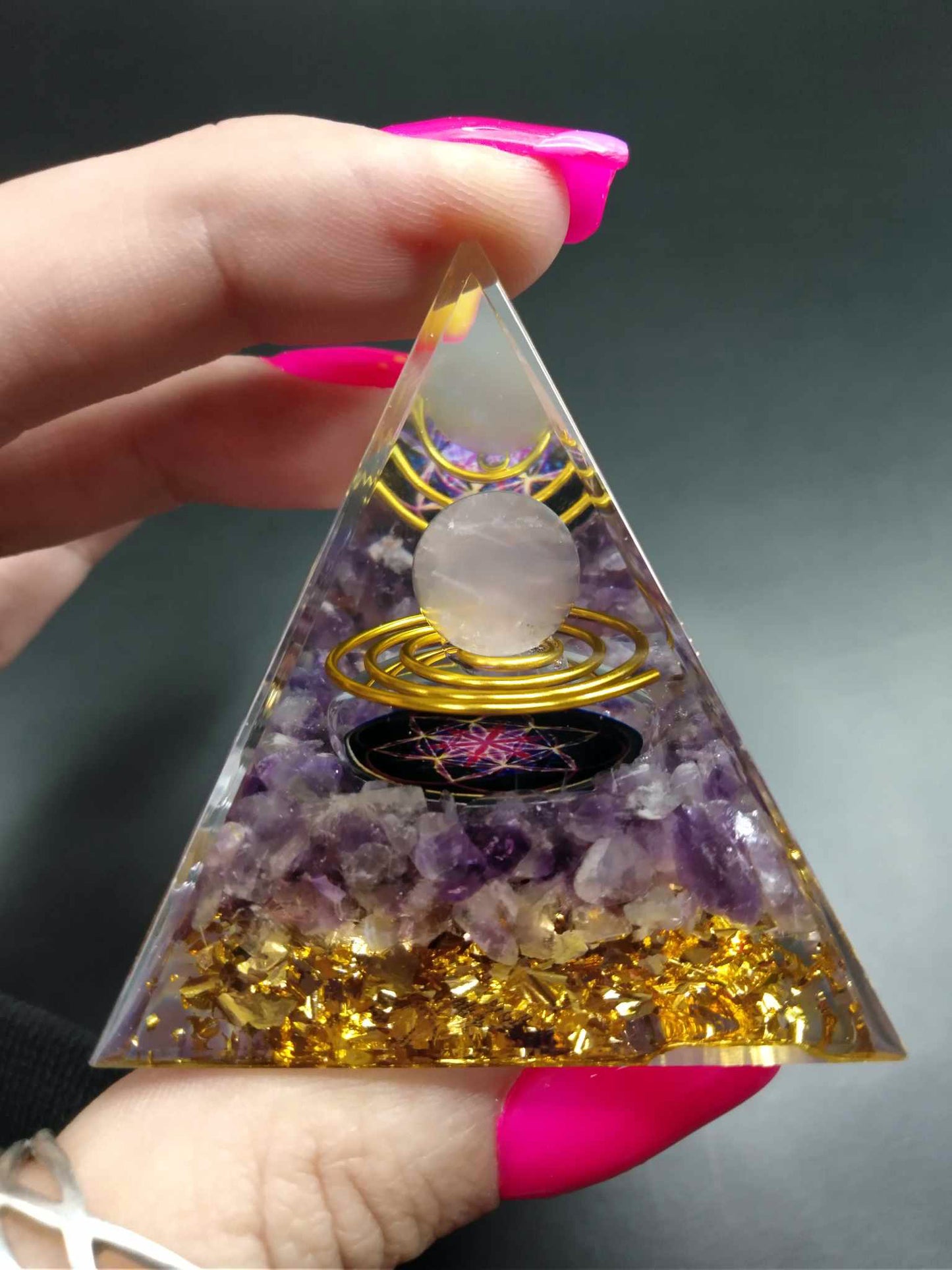 Pyramide Orgonite - Améthyste