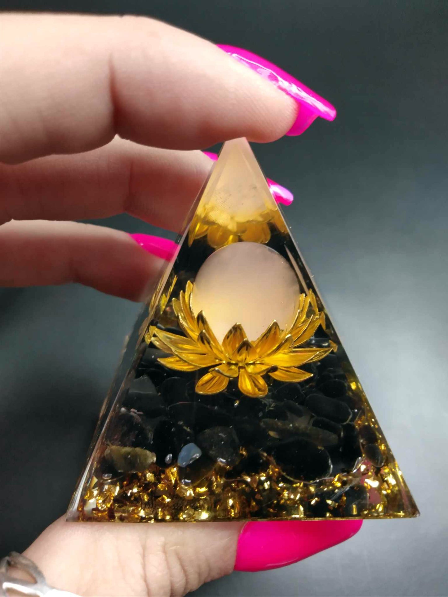 Pyramide Orgonite - Obsidienne